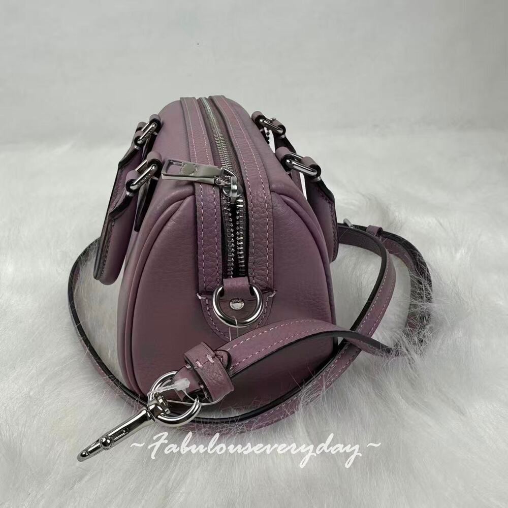 Coach Mini Rowan Bag Crossbody in Leather/Sliver Light Violet Jasmine CW328 NWT - Picture 4 of 8